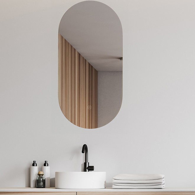 Wiesbaden Spiegel Lumia Ovaal 50x100cm - Led zonder Lijst
